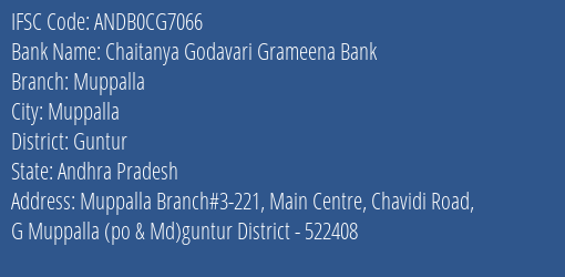 Chaitanya Godavari Grameena Bank Muppalla Branch, Branch Code CG7066 & IFSC Code Andb0cg7066