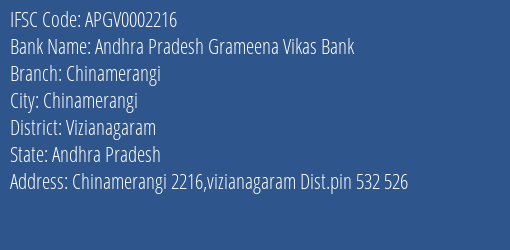 Andhra Pradesh Grameena Vikas Bank Chinamerangi Branch, Branch Code 002216 & IFSC Code Apgv0002216