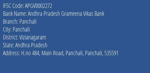 Andhra Pradesh Grameena Vikas Bank Panchali Branch Vizianagaram IFSC Code APGV0002272