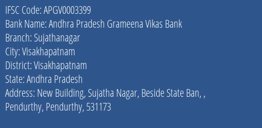 Andhra Pradesh Grameena Vikas Bank Sujathanagar Branch Visakhapatnam IFSC Code APGV0003399