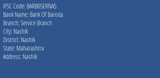 Bank Of Baroda Service Branch Branch, Branch Code SERNAS & IFSC Code Barb0sernas