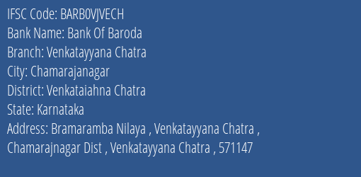 Bank Of Baroda Venkatayyana Chatra Branch Venkataiahna Chatra IFSC Code BARB0VJVECH