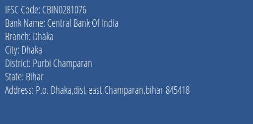 Central Bank Of India Dhaka Branch IFSC Code
