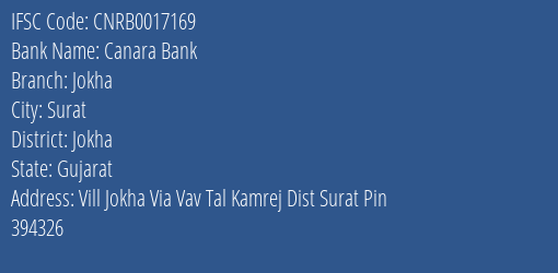 Canara Bank Jokha Branch Jokha IFSC Code CNRB0017169