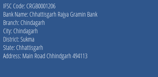 Chhattisgarh Rajya Gramin Bank Chindagarh Branch Sukma IFSC Code CRGB0001206