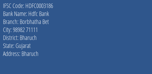 Hdfc Bank Borbhatha Bet Branch IFSC Code