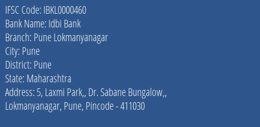Idbi Bank Pune Lokmanyanagar Branch IFSC Code