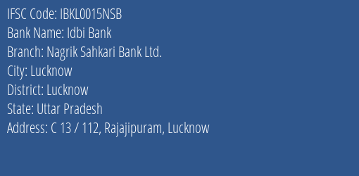 Idbi Bank Nagrik Sahkari Bank Ltd. Branch IFSC Code