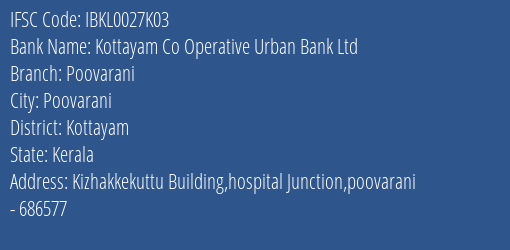 Idbi Bank Kottayam Co Operative Urban Bank Ltd Branch IFSC Code