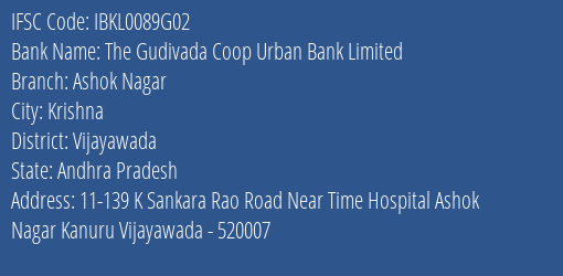 Idbi Bank The Gudivada Coop Urban Bank Limited Branch, Branch Code 089G02 & IFSC Code IBKL0089G02