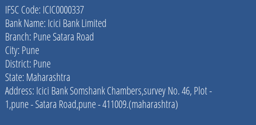 Icici Bank Limited Pune Satara Road Branch IFSC Code