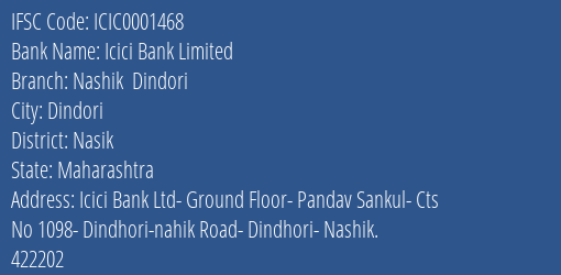 Icici Bank Limited Nashik Dindori Branch IFSC Code