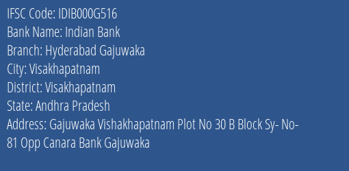 Indian Bank Hyderabad Gajuwaka Branch IFSC Code