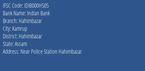 Indian Bank Hahimbazar Branch Hahimbazar IFSC Code IDIB000H505