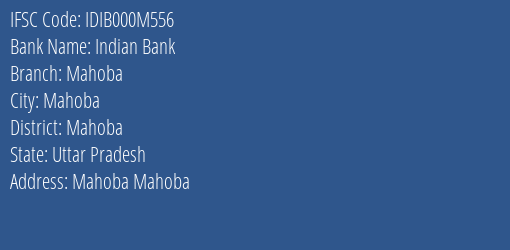 Indian Bank Mahoba Branch IFSC Code