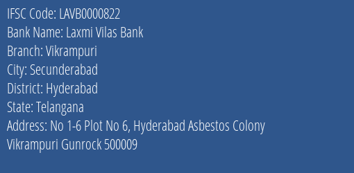 Laxmi Vilas Bank Vikrampuri Branch IFSC Code