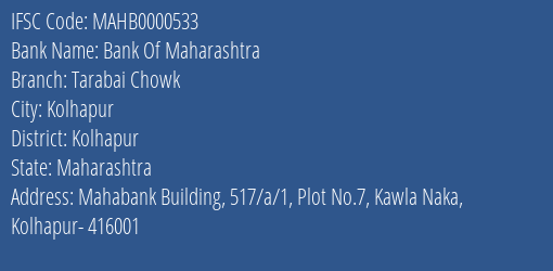 Bank Of Maharashtra Tarabai Chowk Branch IFSC Code