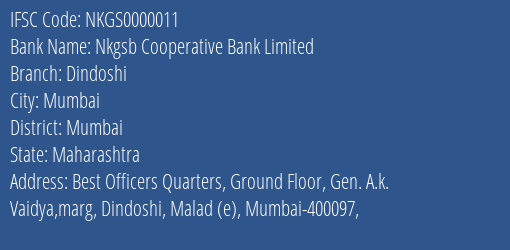 Nkgsb Cooperative Bank Limited Dindoshi Branch IFSC Code