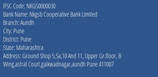 Nkgsb Cooperative Bank Limited Aundh Branch IFSC Code