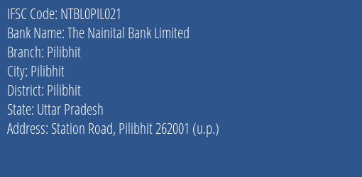The Nainital Bank Limited Pilibhit Branch IFSC Code