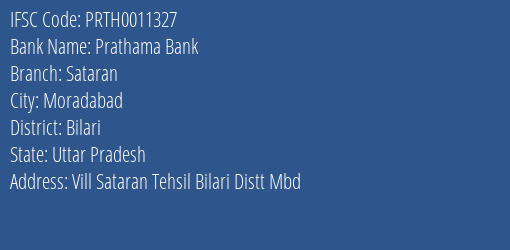 Prathama Bank Sataran Branch Bilari IFSC Code PRTH0011327
