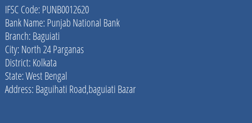 Punjab National Bank Baguiati Branch Kolkata IFSC Code PUNB0012620