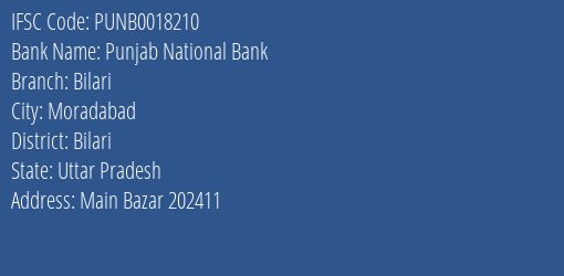 Punjab National Bank Bilari Branch Bilari IFSC Code PUNB0018210