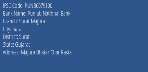 Punjab National Bank Surat Majura Branch IFSC Code