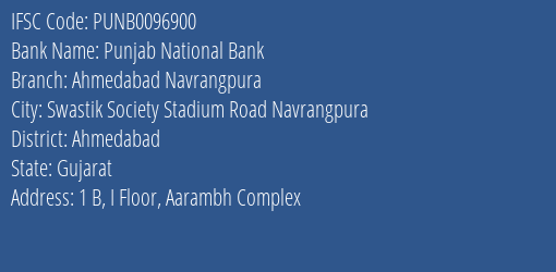 Punjab National Bank Ahmedabad Navrangpura Branch IFSC Code