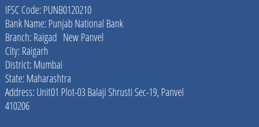 Punjab National Bank Raigad New Panvel Branch IFSC Code