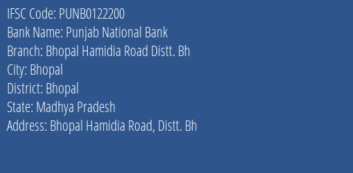 Punjab National Bank Bhopal Hamidia Road Distt. Bh Branch IFSC Code