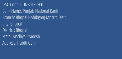 Punjab National Bank Bhopal Habibganj Mpsrtc Distt Branch IFSC Code