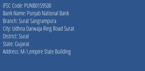 Punjab National Bank Surat Sangrampura Branch IFSC Code