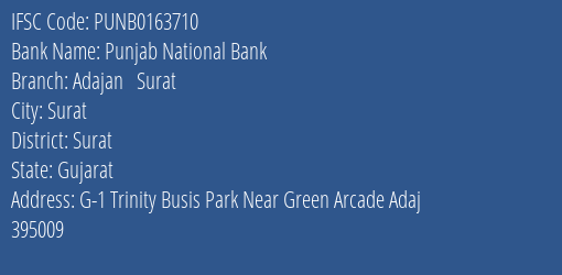 Punjab National Bank Adajan Surat Branch IFSC Code