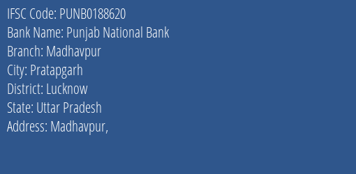 Punjab National Bank Madhavpur Branch Lucknow IFSC Code PUNB0188620