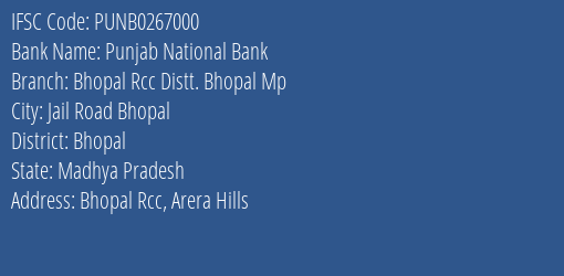 Punjab National Bank Bhopal Rcc Distt. Bhopal Mp Branch IFSC Code