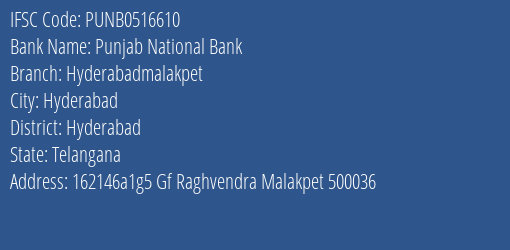 Punjab National Bank Hyderabadmalakpet Branch IFSC Code