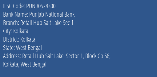 Punjab National Bank Retail Hub Salt Lake Sec 1 Branch IFSC Code