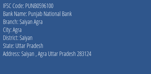 Punjab National Bank Saiyan Agra Branch Saiyan IFSC Code PUNB0596100