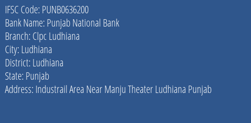 Punjab National Bank Clpc Ludhiana Branch IFSC Code