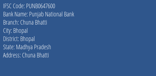 Punjab National Bank Chuna Bhatti Branch IFSC Code