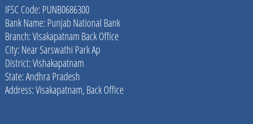 Punjab National Bank Visakapatnam Back Office Branch IFSC Code