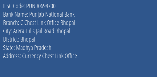 Punjab National Bank C Chest Link Office Bhopal Branch IFSC Code