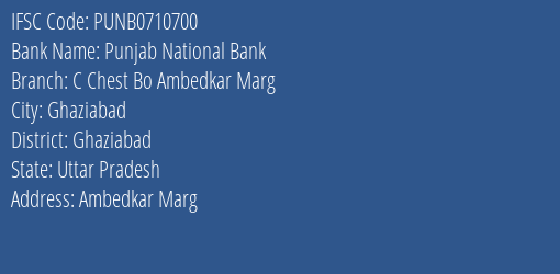 Punjab National Bank C Chest Bo Ambedkar Marg Branch IFSC Code