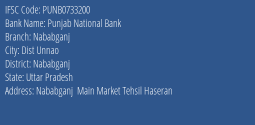 Punjab National Bank Nababganj Branch Nababganj IFSC Code PUNB0733200