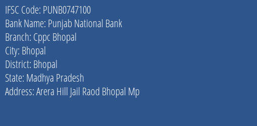 Punjab National Bank Cppc Bhopal Branch IFSC Code