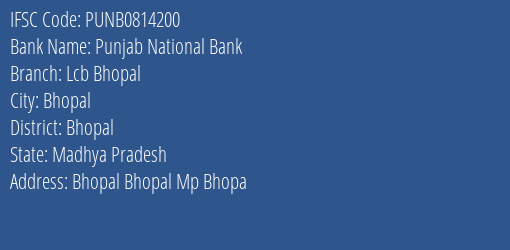 Punjab National Bank Lcb Bhopal Branch IFSC Code