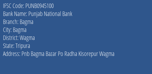 Punjab National Bank Bagma Branch Wagma IFSC Code PUNB0945100