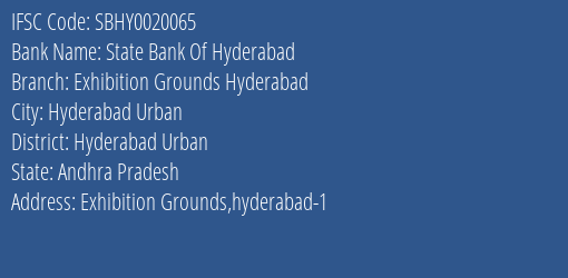 State Bank Of Hyderabad Exhibition Grounds Hyderabad Branch IFSC Code