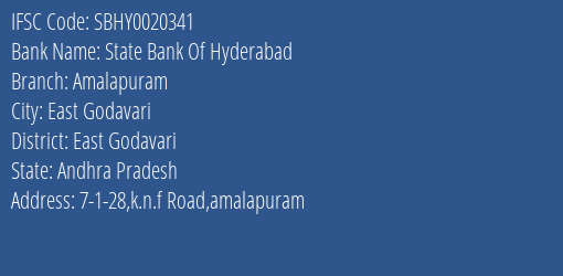 State Bank Of Hyderabad Amalapuram Branch IFSC Code